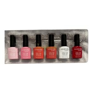 Lavender Violets 6 Pcs Gel Nail Polish Set Soak Off UV LED Pink Red White 8ml Ea